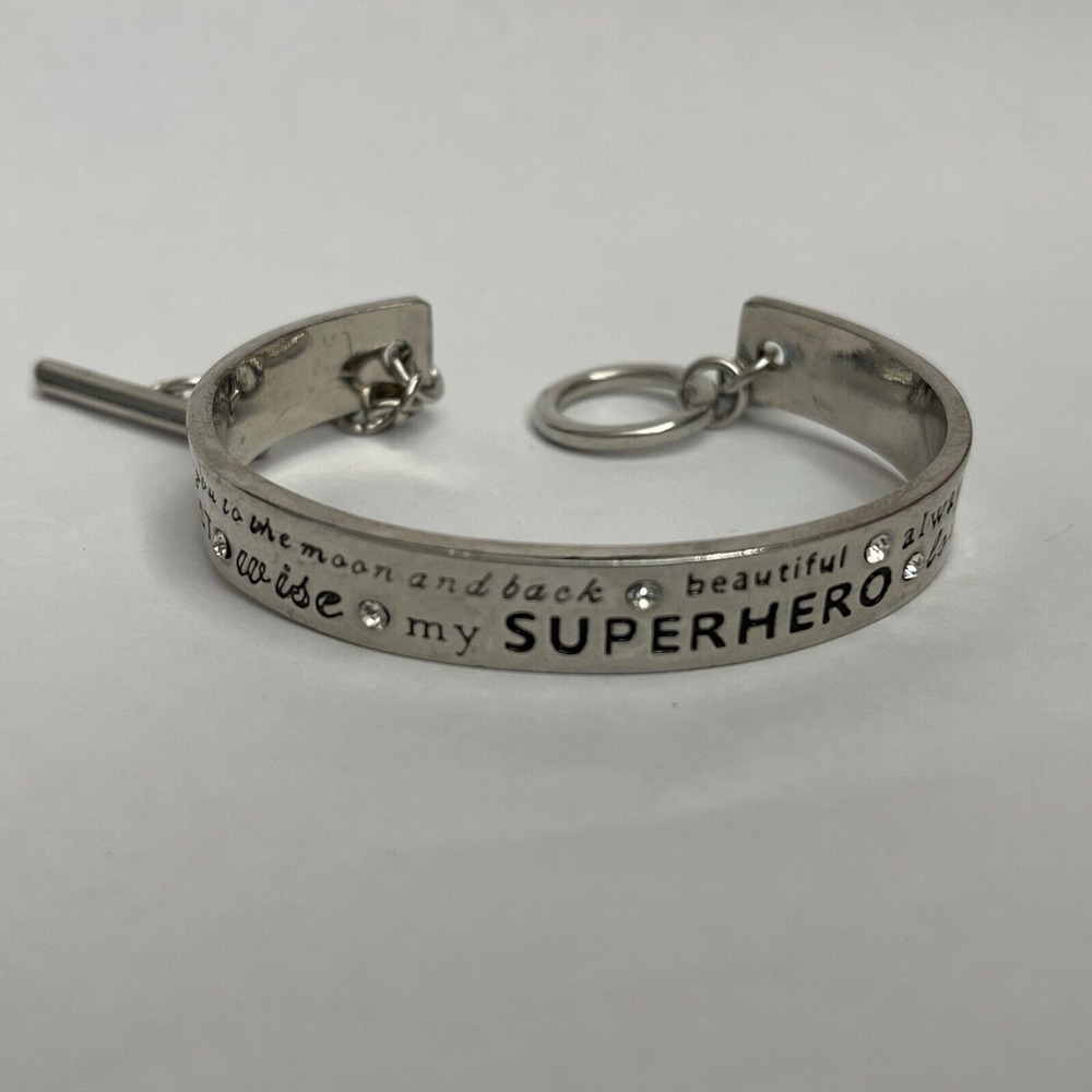 Silver-toe Bangle Bracelet Superhero Beautiful Love You Always Strong